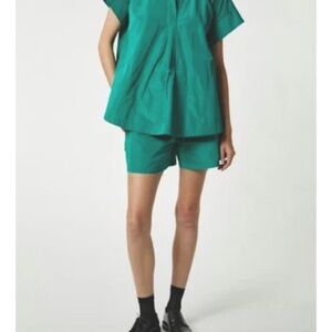 SAINT ART
Sienna Taffeta Blouse, Jade Green